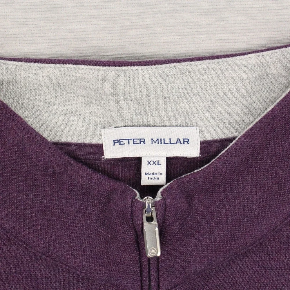Peter Millar 1/4 Zip Pullover Mens Size XXL Grape Crown Comfort Cotton Blend